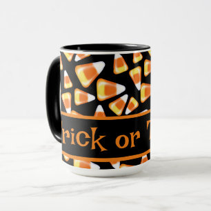Halloween candy mönster, roligt candy corn-behandl mugg
