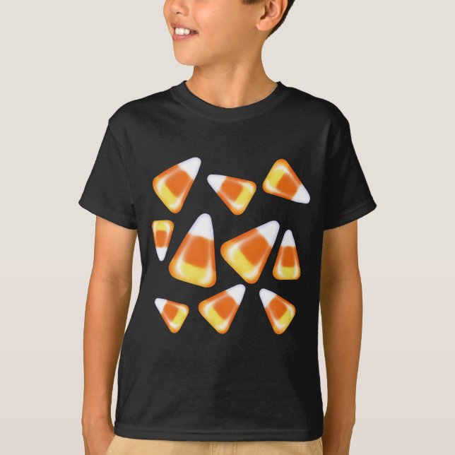 Halloween candy mönster, roligt candy corn-behandl t shirt (Framsida)