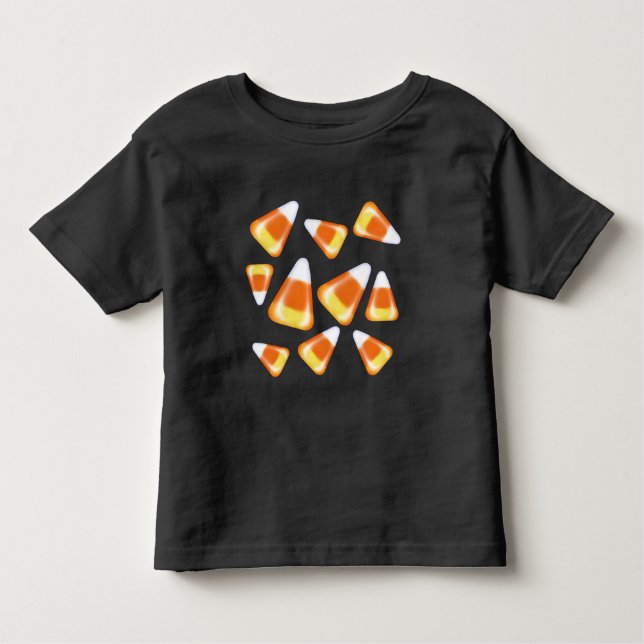 Halloween candy mönster, roligt candy corn-behandl t shirt (Framsida)