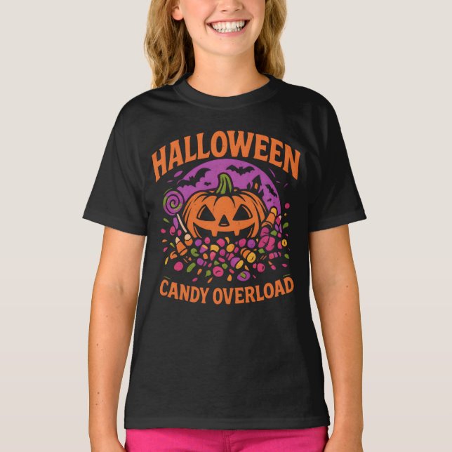 Halloween Candy Overload Clothes Spooky Unisex T Shirt (Framsida)
