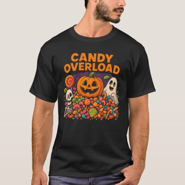 Halloween Candy Overload Cute Spooky Unisex Clothe T Shirt (Framsida)