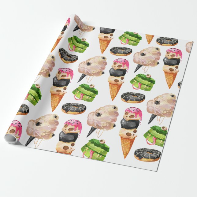 Halloween Candy Sweets Dekoration Wrapping Papper Presentpapper (Utrullad)