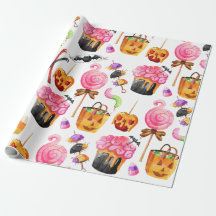 Halloween Candy Sweets Spooky Wrapping Papper