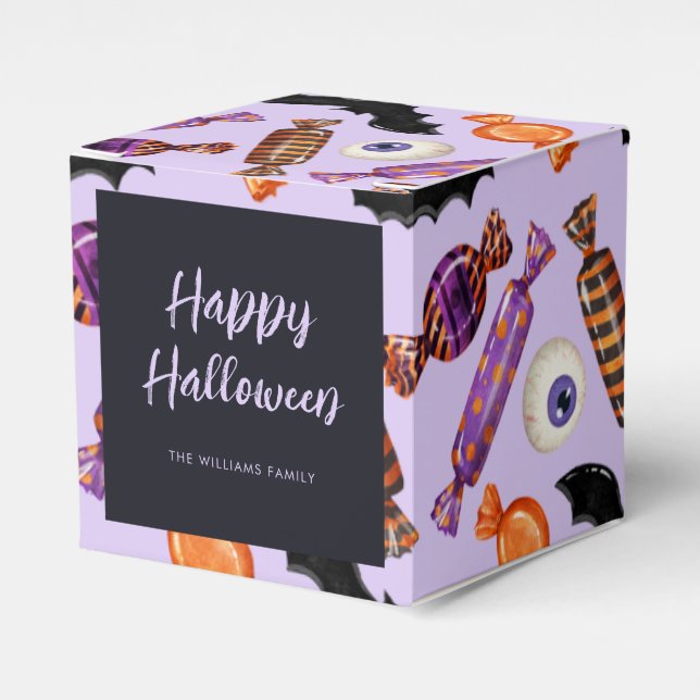 Halloween Candy Treats Lila Presentaskar (Framsidan Sidan)