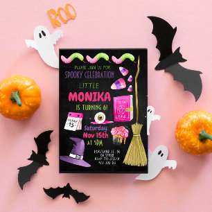 Halloween Candy Witch Birthday-inbjudan Inbjudningar