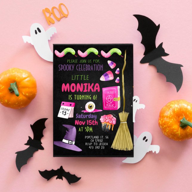 Halloween Candy Witch Birthday-inbjudan Inbjudningar (Skapare uppladdad)