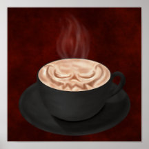 Halloween Cappuccino Art Jack-o-lantern