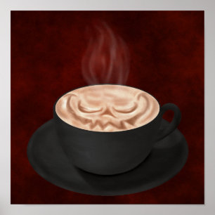 Halloween Cappuccino Art Jack-o-lantern Poster