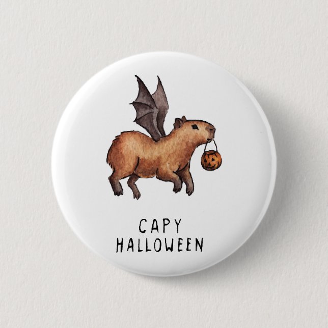 Halloween Capybara Knapp (Framsida)