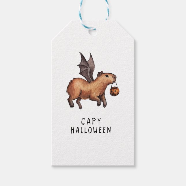 Halloween Capybara Presentetikett (Framsidan)