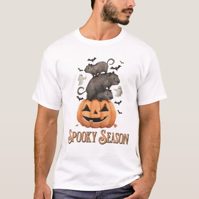 Halloween Capybara T Shirt (Framsida)
