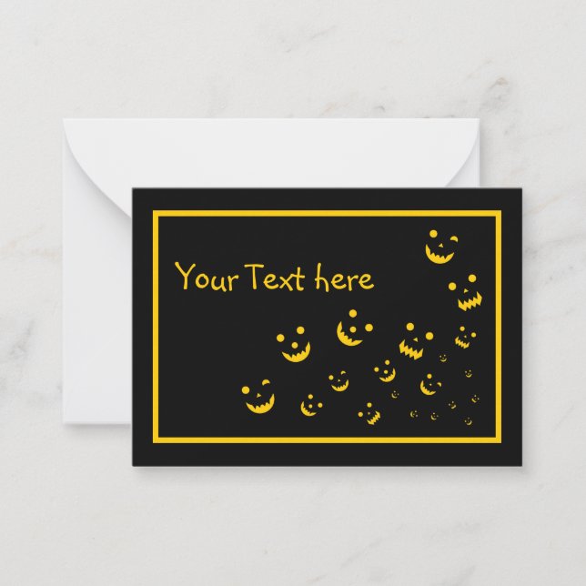 Halloween Card-Anpassade, Glowing Ansikte Anteckningskort (Framsida)