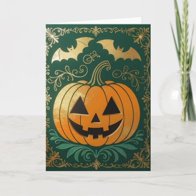 Halloween Card, Happy halloween, Happy halloween Tack Kort (Framsida)