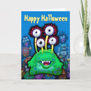 Halloween Card-inbjudan MONSTER PARTY roligt skräm Tack Kort