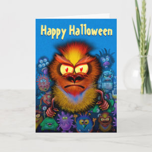 Halloween Card-inbjudan MONSTER PARTY roligt skräm Tack Kort