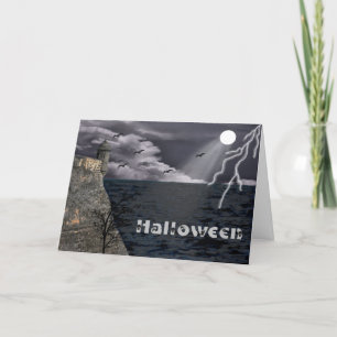 Halloween Card Spooky Scene vid havet Kort