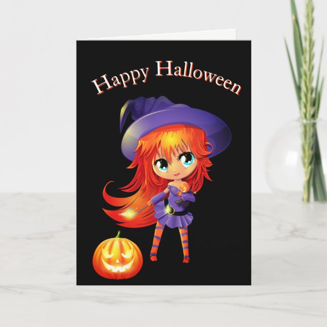 Halloween Card-Witch Kort (Framsida)