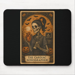 Halloween Cardiac Sonographer Tarot-kort Skelett Musmatta