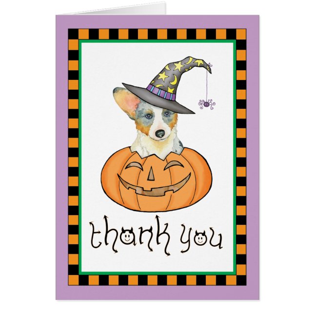 Halloween Cardigan Welsh Corgi OBS Kort (Framsidan)