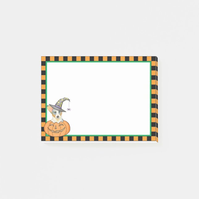 Halloween Cardigan Welsh Corgi Post-it Block (Framsida)