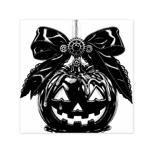 Halloween Carmel Apple Jack-o-Lantern Självfärgande Stämpel (Design)