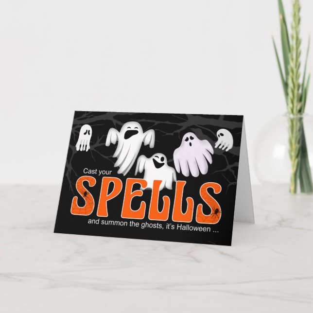 Halloween Cast dina Spådomar och Summon Spöken Helgkort (Framsida)