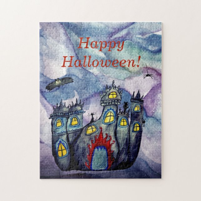 Halloween Castle Puzzle med Gift Box Pussel (Vertikal)
