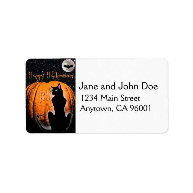 Halloween Cat Adressetikett (Framsidan)