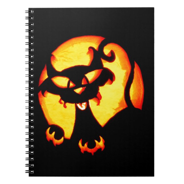 Halloween Cat Anteckningsbok (Framsidan)