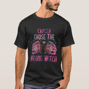 Halloween Cat Cancer har valt fel Witch Breast T Shirt