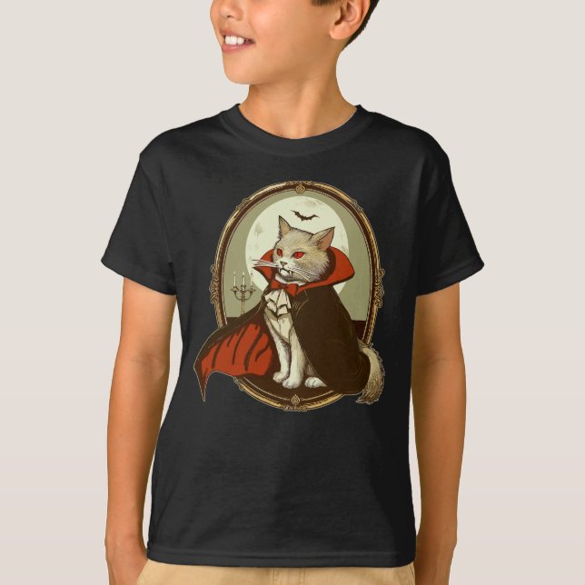 Halloween Cat, Count Catula T Shirt (Framsida)