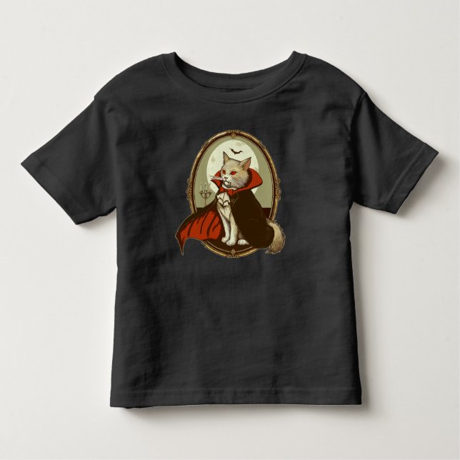 Halloween Cat, Count Catula T Shirt (Framsida)