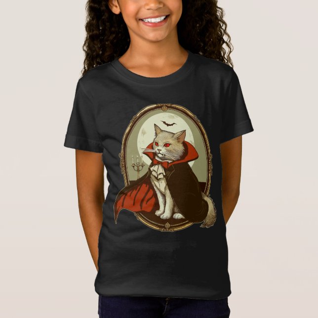 Halloween Cat, Count Catula T Shirt (Framsida)