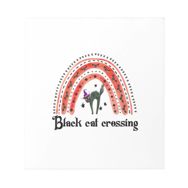 Halloween Cat Crossing Anteckningsblock (Framsida)