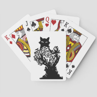 Halloween Cat Diorama med fladdermus-slottsstjärno Casinokort