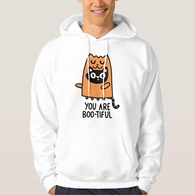 Halloween Cat du är vacker Boo Hoodie (Framsida)