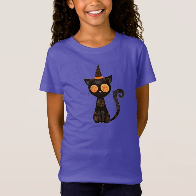 Halloween/cat//fall /whimsical t shirt (Framsida)