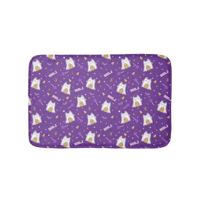 Halloween Cat Ghost Bath Mat Badrumsmatta (Framsidan)