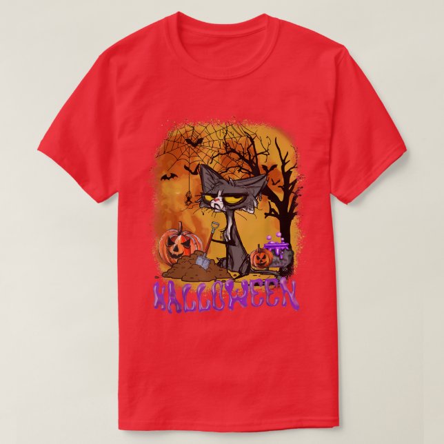 Halloween Cat Halloween Costume  T Shirt (Design framsida)