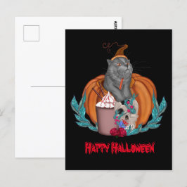 Halloween cat Happy halloween Vykort