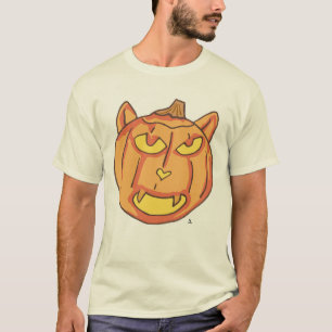 Halloween Cat Jack-o-Lantern Pumpkin Tecknad Art T Shirt