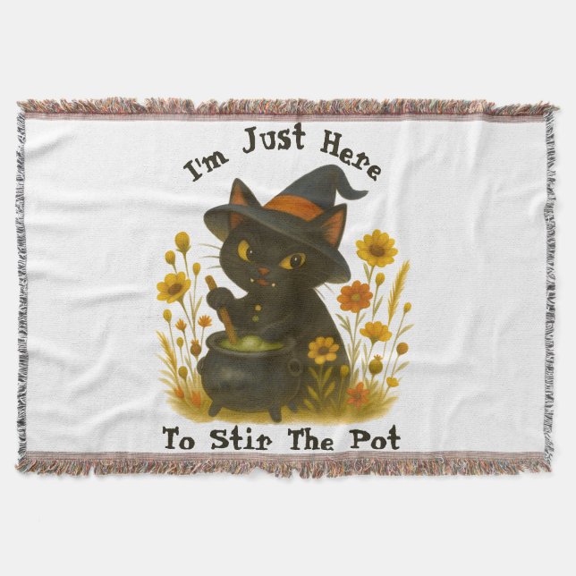 Halloween Cat - jag är bara här för att dra ut Pot Filt (Framsidan)