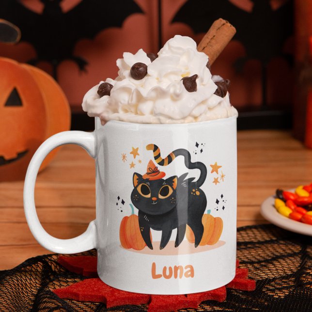 Halloween Cat Kaffemugg (Skapare uppladdad)
