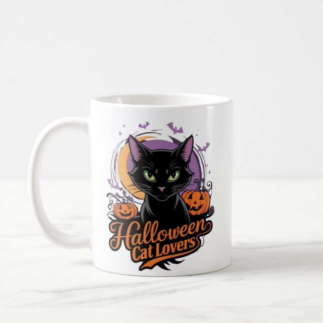 Halloween Cat Lovers Kaffemugg (Vänster)