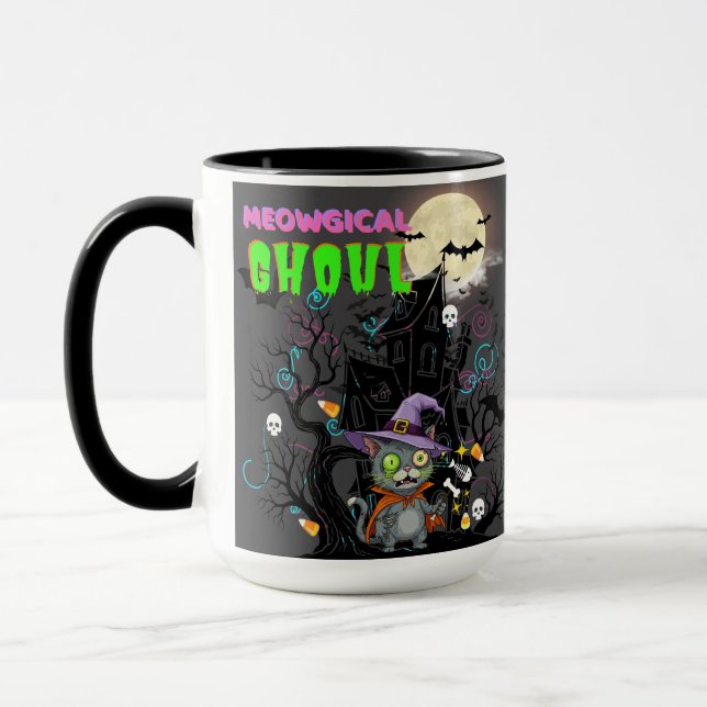 Halloween Cat ’Meowgical Ghoul’ Witch Kitten Mugg (Vänster)
