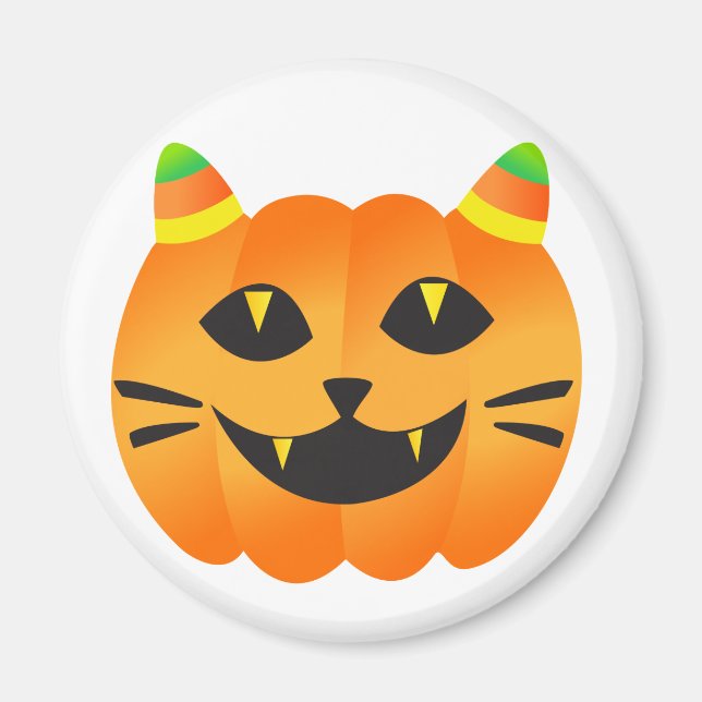 Halloween Cat-o'-Lantern Magnet (Framsidan)