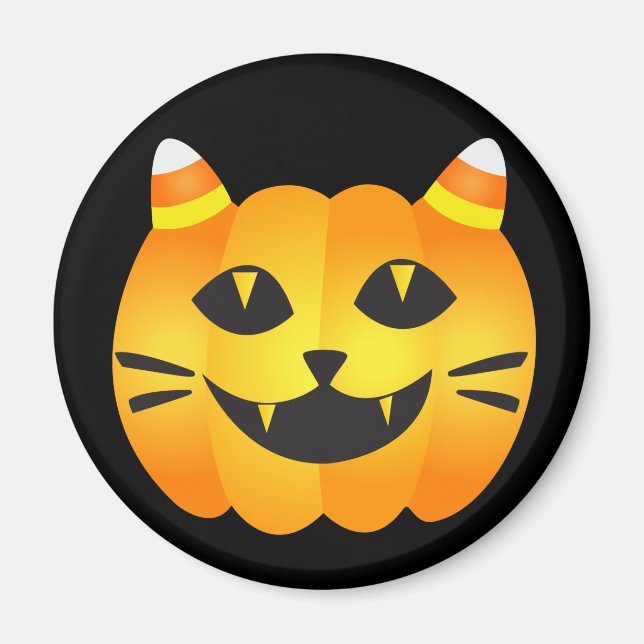 Halloween Cat-o'-Lantern Magnet (Framsidan)