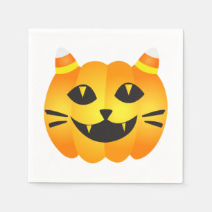Halloween Cat-o'-Lantern Pappersservett