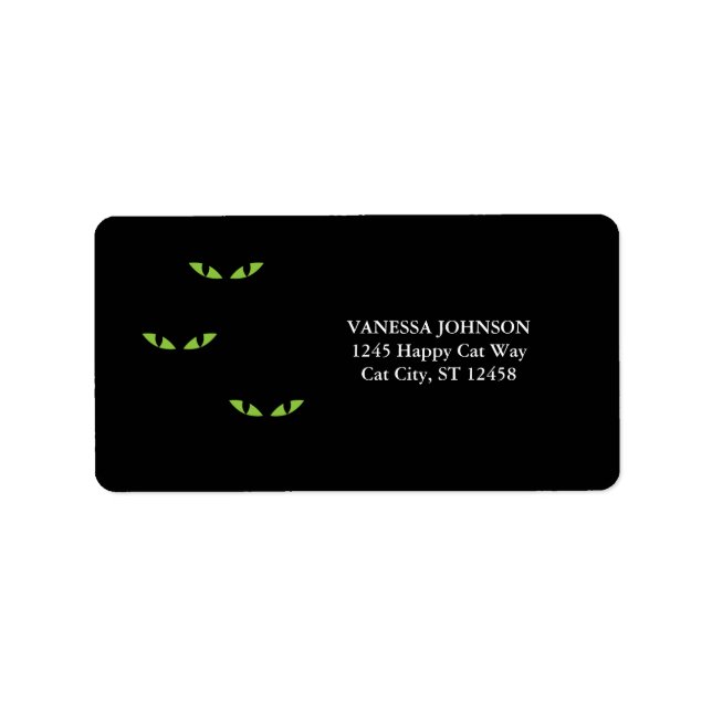 Halloween Cat Ögon Creepy-Returetiketter Adressetikett (Framsidan)
