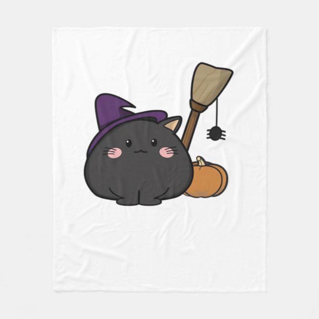 Halloween Cat Oversized T-Shirt Fleecefilt (Framsidan)